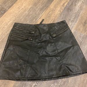 Black Leather Mini Skirt